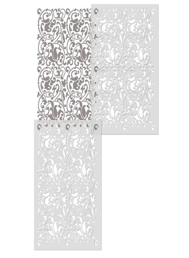 technoart Putty Wall Wall Stencil Pattern, Victorian Scroll Design, 24x36 inch - Image 3